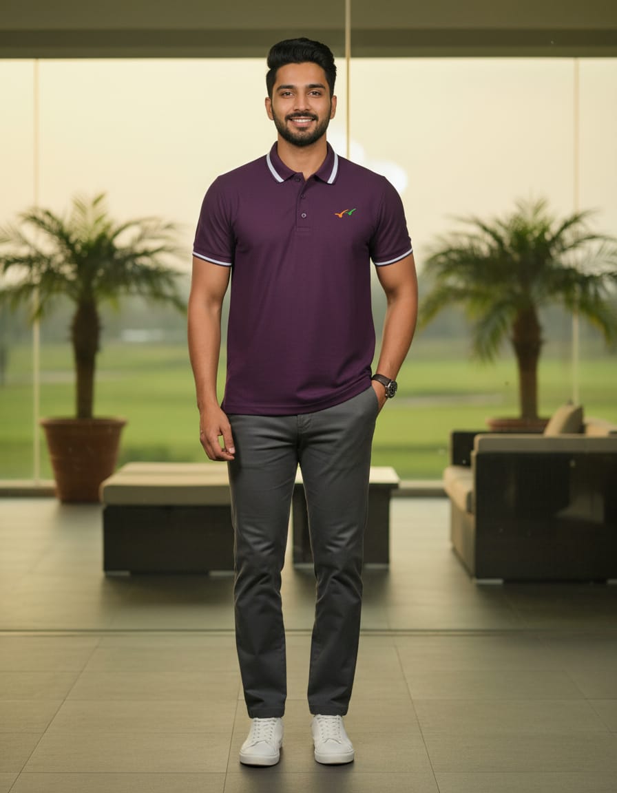 Useme Polo 5 T-Shirt Combo Pack(Cobalt Blue, Khaki Green, Pale Pink, Beige color, Dark Purple)